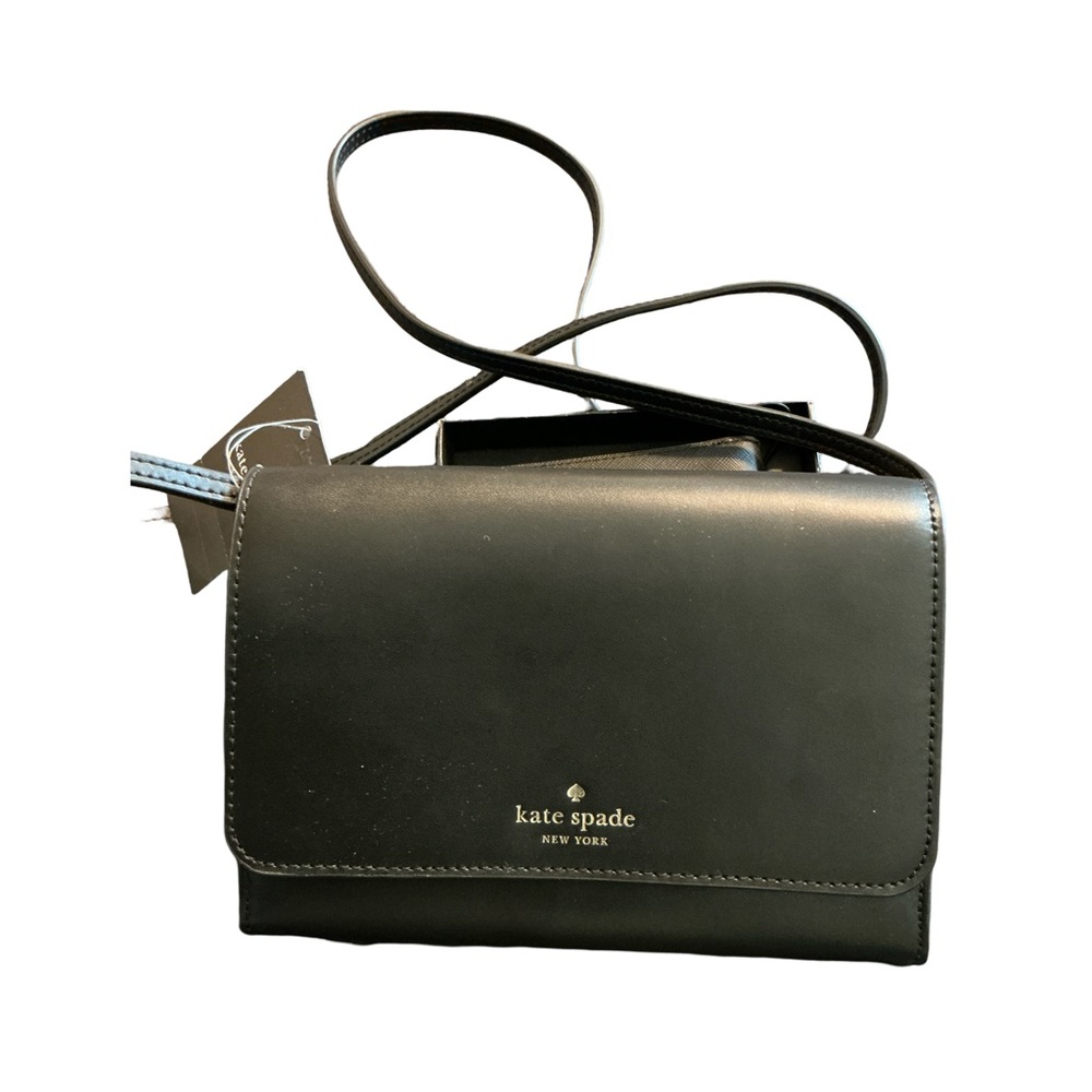 Kate Spade Smooth Black Crossbody NWT